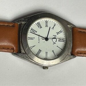 Men's Silver and Brown Quartz Watch